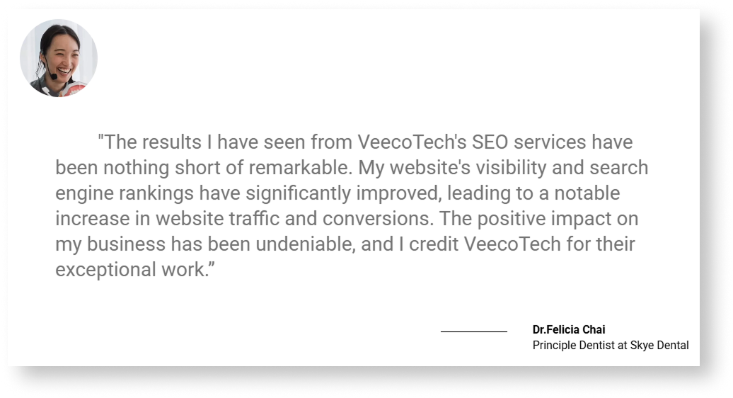 Testimonial for VeecoTech SEO services in Malaysia